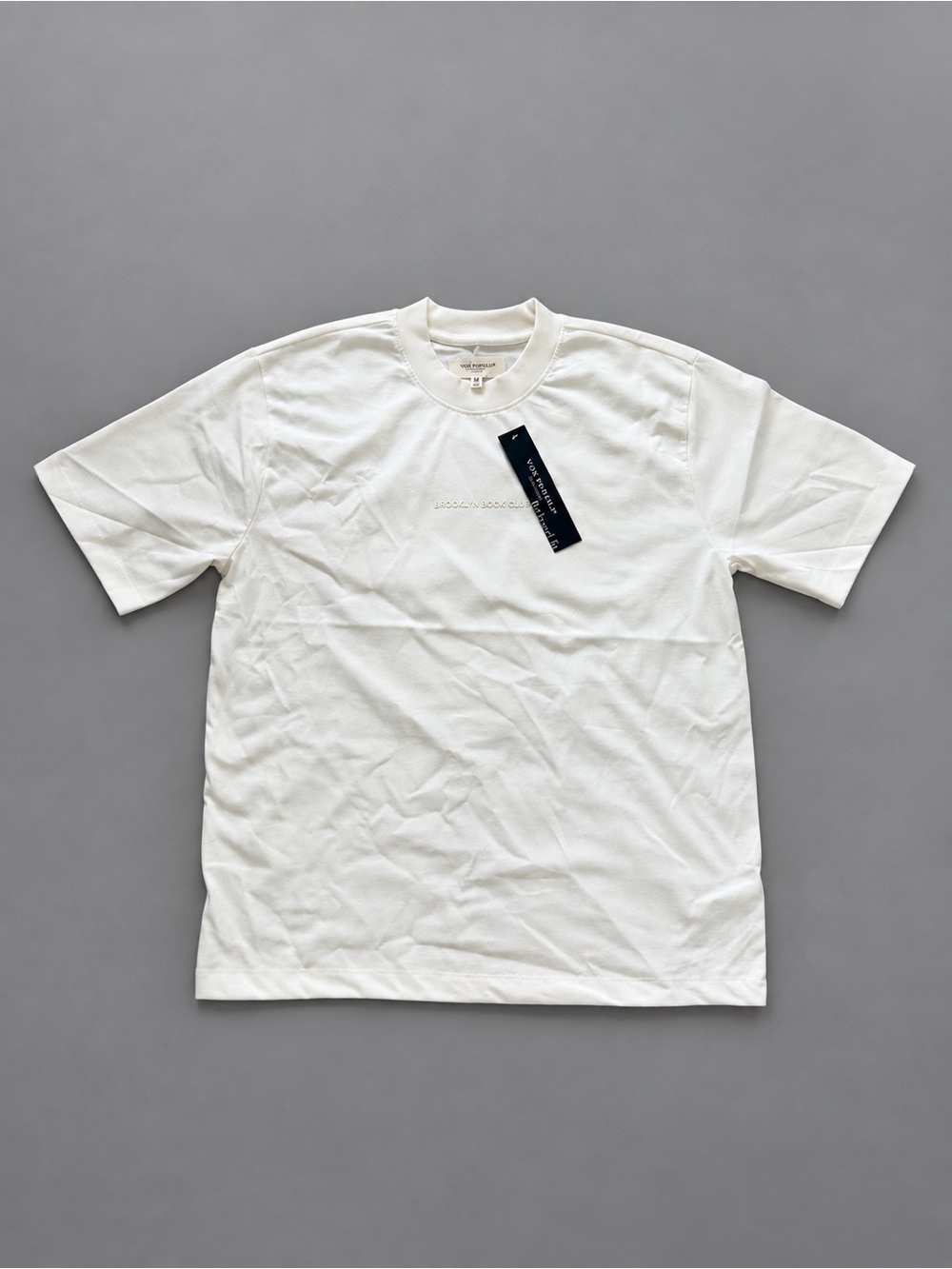 VOX POPULI Brooklyn Book Club Graphic T-Shirt Mens Medium Cream Oversized Cotton